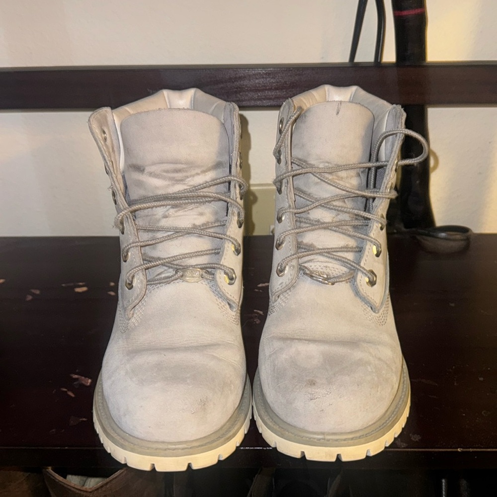 Grey timberland boots